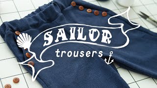 vlog  Sewing Sailor Trousers  Step by Step Howto [upl. by Adnawad]