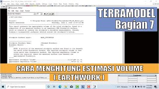 Belajar Terramodel bagian 7  cara menghitung estimasi volume [upl. by Katharine]