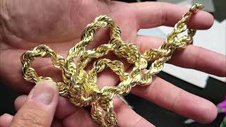 HAWAII ROPE CHAINS UNBOXING OF 14K 10MM 30quot 7MM 28quot DC ROPE CHAIN AVAILABLE FOR ORDER [upl. by Petronille999]