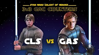 3v3  CLS vs GAS  SWGOH GAC General Skywalker Counter [upl. by Izabel]