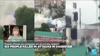 Gunmen in Russias Dagestan conduct deadly attacks on churches synagogue police post • FRANCE 24 [upl. by Radmilla]