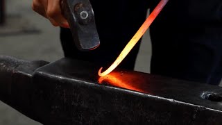 Craft Video Dictionary Bending Forged Steel demonstrated by Heather McLarty [upl. by Aeirdna]