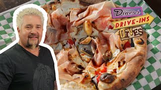 Guy Tries Saucee Sicilian Trapani Pizza  Diners Driveins and Dives with Guy Fieri  Food Network [upl. by Schonfield512]