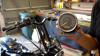 BEST Speedometer Relocation for Club Style Sportster with TBars  Iron 883 Sportster Build Ep 11 [upl. by Ennayehc]