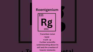 Roentgenium  Elements series part111 🧪 science stem learning [upl. by Eednil]