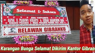 Eforia Gibran Wapres Mulai Terasa Karangan Bunga Ucapan Selamat Dikirim Kantor Gibran [upl. by Assir43]