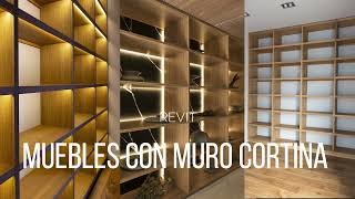 Como crear Mobiliario con Muros Cortina  Revit [upl. by Amoritta993]