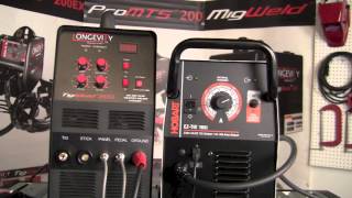 HOBART EZ TIG 165I vs LONGEVITY TIGWELD 200SX HEAD TO HEAD MACHINE CONTROLS COMPARISON REVIEW PART 1 [upl. by Heise683]