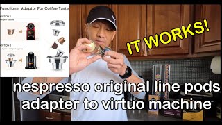 NESPRESSO COFFEE PODS ADAPTER ORIGINAL TO VIRTUO LINES [upl. by Ahsinotna]