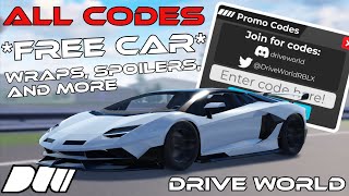 FREE CAR All Working Codes Drive World  RaceLine [upl. by Fischer]