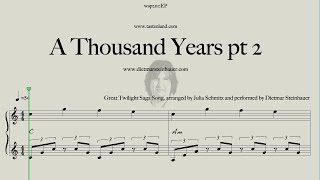 A 1000 Years  Easy Piano  Twilight Saga [upl. by Hereld]