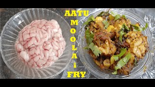 AATU MOOLAI FRY  Goat Brain Fry Recipe In Tamil [upl. by Oruhtra72]