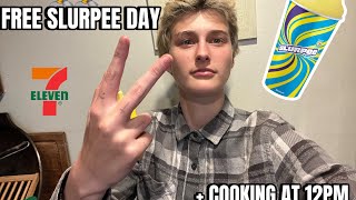 FREE SLURPEE DAY AND COOKING [upl. by Assiroc]