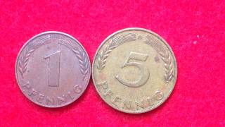 1 amp 5 Pfennig Coin Germany Dated 1950 [upl. by Aleacem862]