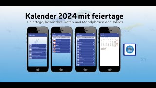 Kalender 2024 mit feiertage [upl. by Sucam]