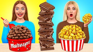 Real Food vs Chocolate Food Challenge  Funny Situations by Multi DO Challenge [upl. by Anemolif]