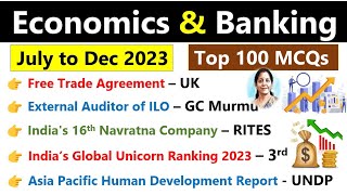 Economics Current affairs 2023  Banking  Finance  Top 100 MCQ  July to Dec 2023 current affairs [upl. by Lubin]