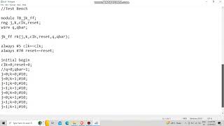 jk flip flop verilog code  design and teset bench in behavioral model [upl. by Mou]