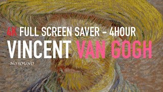 4K UHD Vincent Van Gogh Paintings 169 4hour Screen Saver Art Wall [upl. by Ybbor]