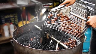 Roasted Chestnut With Hot Stone  Malaysian Street Food [upl. by Wie]