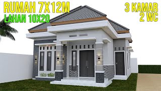 Desain rumah modern minimalis ukuran 7x12m 3 kamar tidur 1 lantai lahan 10x20 Haq Desain [upl. by Daniyal389]