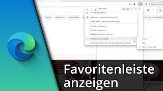 Edge Favoritenleiste anzeigen  Favoriten anzeigen in Edge ✅ Tutorial [upl. by Jerman320]