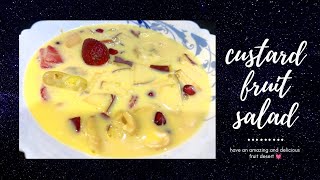 CUSTARD FRUITSALAD🍓 SIMPLE AND TASTY WITH JUST 3 INGREDIENTSFRUTTY [upl. by Brinn]