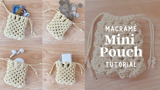 How to make Easy Macrame Mini Pouch Organizer Tutorial for Beginners [upl. by Ainel]