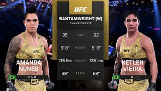 Amanda Nunes vs Ketlen Vieira Full Fight  UFC 5 Fight Night [upl. by Vitia]