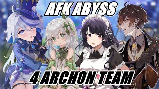 4 Archon Afk Team vs Bot Half Continuous Abyss 42  Genshin Impact [upl. by Treboh]