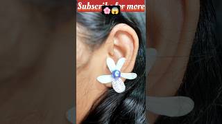 Real Flower Earrings 🌸😱 diy shorts youtubeshorts diyflower flowers earrings [upl. by Eelarat]