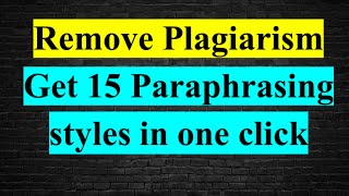 How to remove plagiarism How to Avoid plagiarism  Paraphrasing Tool [upl. by Aseek148]