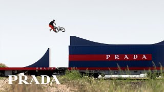 Prada x Red Bull x Dawid Godziek The First Mountain Bike Ride On A Moving Train [upl. by Gregrory343]