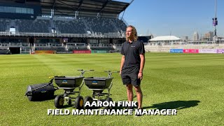 Spyker Spreaders at Lynn Family Soccer Stadium Interview with Field Maintenance Manager Aaron Fink [upl. by Ennirok]