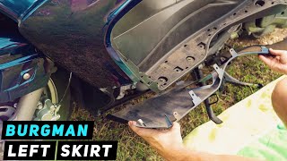 Suzuki Burgman 400  Left Side Skirt Cover Removal  20072016  Mitchs Scooter Stuff [upl. by Fallon]