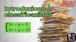 Lezione 1 sistemi lineari introduzione e classificazione [upl. by Stafford]