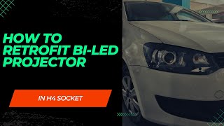 HOW TO CONNECT BI LED PROJECTOR HEADLIGHT IN H4 SOCKET [upl. by Tebasile]