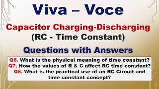 Charging Discharging  RC  Time constant  Viva  Voce  Practical File [upl. by Atolrac]