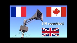 Nuclear Siren Sound  10 Different Countries [upl. by Mackler]