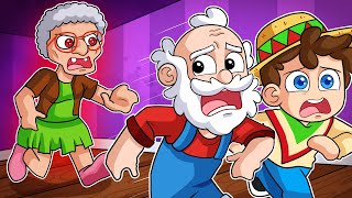 ¡ESCAPA de LA ABUELA MALVADA en ROBLOX 🧓💀ANGRY GRANNY con SILVO  LINGAMES  PERMON y DANY [upl. by Lleda]