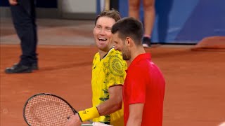 Novak Djokovic vs Matthew Ebden Highlights Crowd Laughing Olympic Paris First Round 2024 [upl. by Corey]