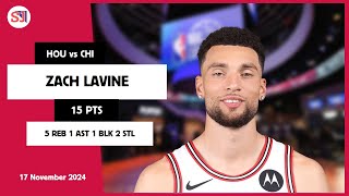 ZACH LAVINE 15 PTS vs HOU 17 Nov 2425 CHI Highlights [upl. by Lelia]