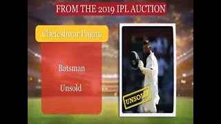 IPL Auction 2019  Cheteshwar Pujara goes unsold [upl. by Lacagnia]