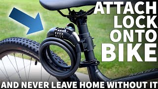 How to Mount Bike Lock Holder  Install and Attach Combination Cable Lock to Prevent Bike Theft [upl. by Akemal208]