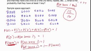 Probability Calculations of Problems with the Phrase At Least 1 [upl. by Satsoc293]