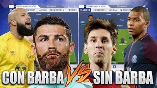 EQUIPO JUGADORES CON BARBA VS EQUIPO JUGADORES SIN BARBA  Experimentos Fifa 19 [upl. by Haleeuqa]