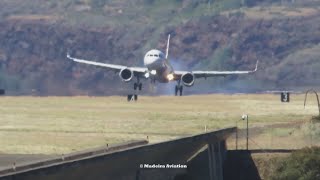 HARD Landings at Madeira Airport [upl. by Lalise841]