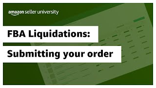 FBA Liquidations Submitting your order [upl. by Leinadnhoj]