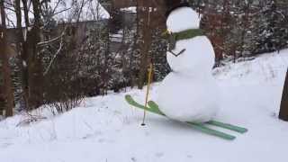 snowman on skis  short animation Blender [upl. by Andros946]