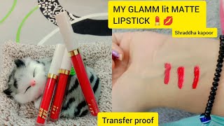 my glamm lit liquid matte lipstick water proof long stay review lipstick shade swatches [upl. by Chip]